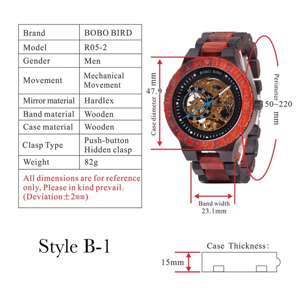 Luxury Ebony & Sandalwood Automatic Kinetic Watch - Picture 16 of 16